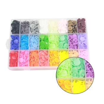 

408 Sets 24 Colors Round Snaps Button Fasteners Baby Clothes Clips Quilt Cover Sheet Resin Button