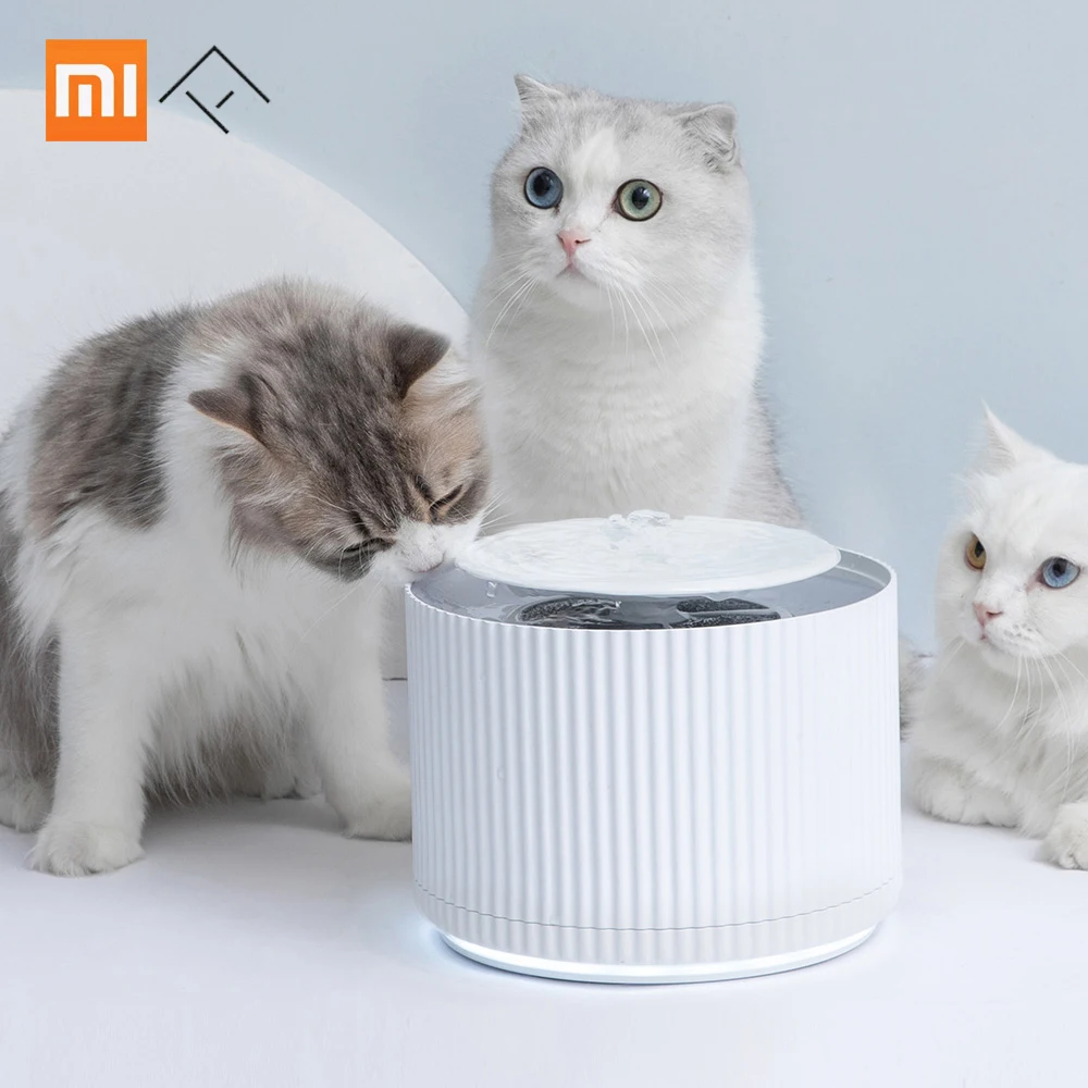 Xiaomi Mijia кошка диспенсер для воды для домашних животных питьевой фонтан водный очиститель умный 5 Слои фильтр 360 градусов Открытый питьевой лоток