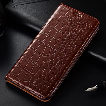 

for Oneplus 7 Pro Case Flip Genuine Leather Crocodile pattern Soft Silicon Back Cover for Oneplus 7 Coque