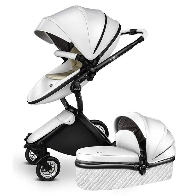 Trend Product  Free Shipping EU Safe Baby Stroller Luxury 3 in 1 Dearest Winter High Landscape PU Leather Baby Pra 