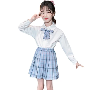 

Children Clothes Plaid Pattern Girls Clothing Blouse + Skirt Kids Girl Clothes Set Spring Autumn Children's School Clothes