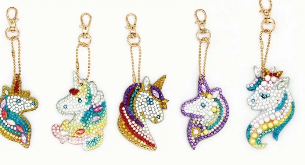 Брелок для ключей в виде животных, сделай сам, с бриллиантами, специальная форма, полная алмазная живопись, брелок для ключей, вышивка крестиком, женская сумка, брелок для ключей - Цвет: Diamond keychain