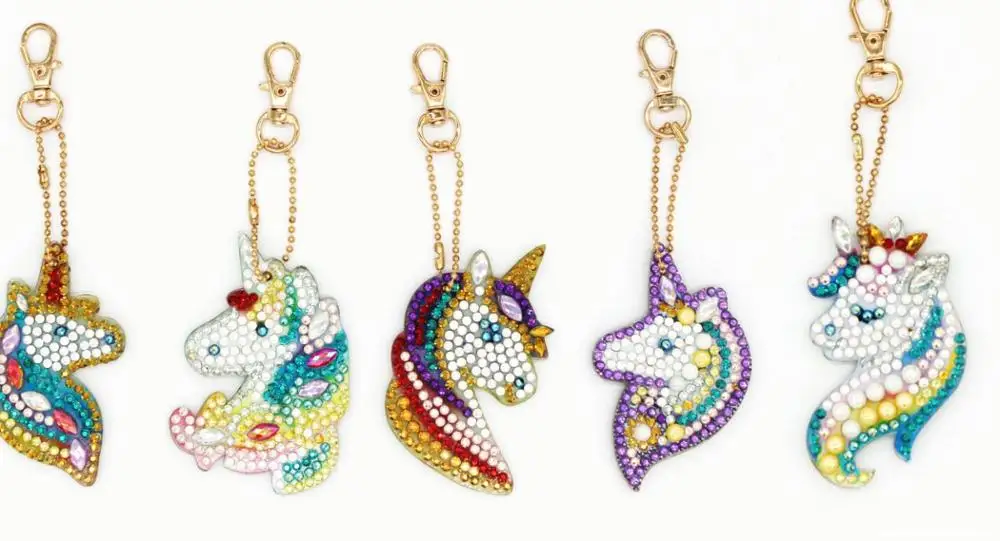 Diamond keychain Брелок для ключей в виде животных, сделай сам, с бриллиантами, специальная форма, полная алмазная живопись, брелок для ключей, вышивка крестиком, женская сумка, брелок для ключей - Цвет: Diamond keychain