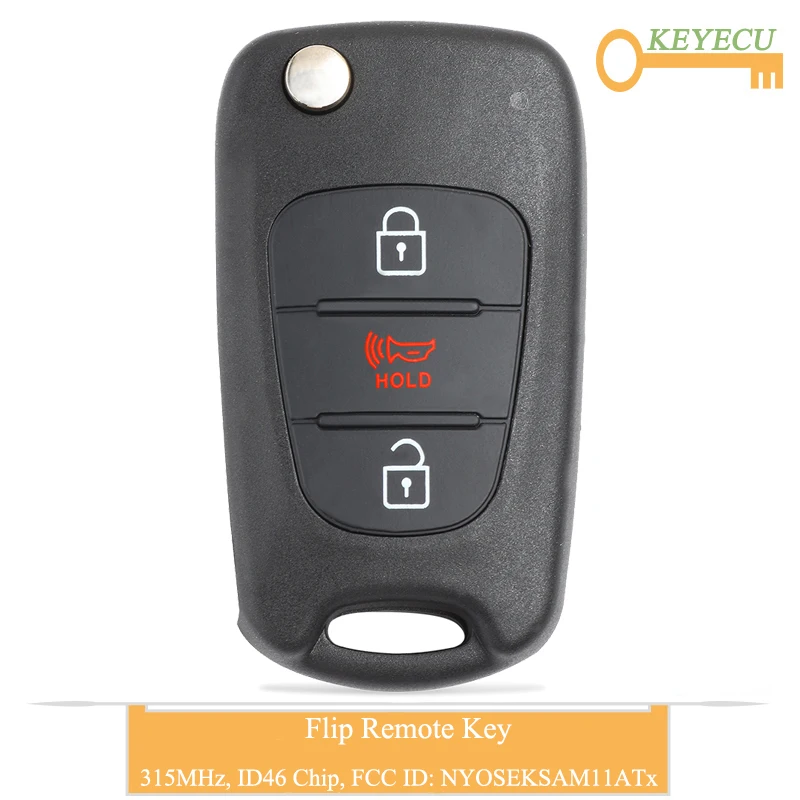 KEYECU пульт дистанционного управления автомобильный ключ для Kia Soul 2010 2011 2012 2013 Fob 2 + 1