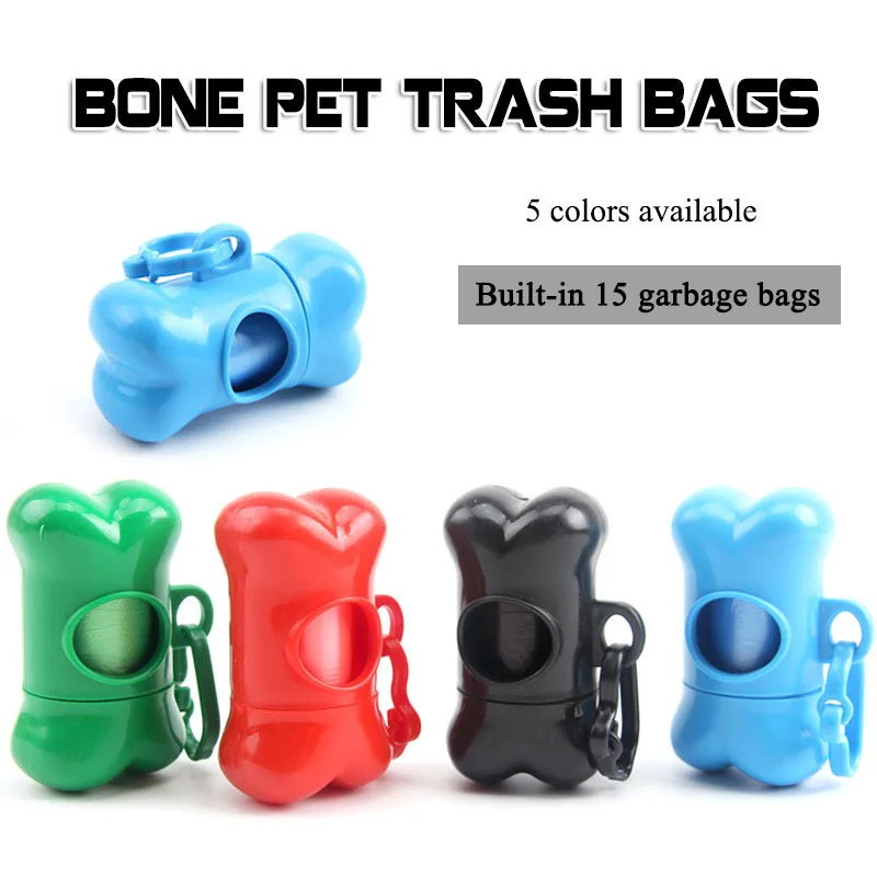 Bolsas portátiles con forma de hueso para perros, bolsas de basura para perros pequeños y medianos, para pasear, viajar al aire libre, esenciales