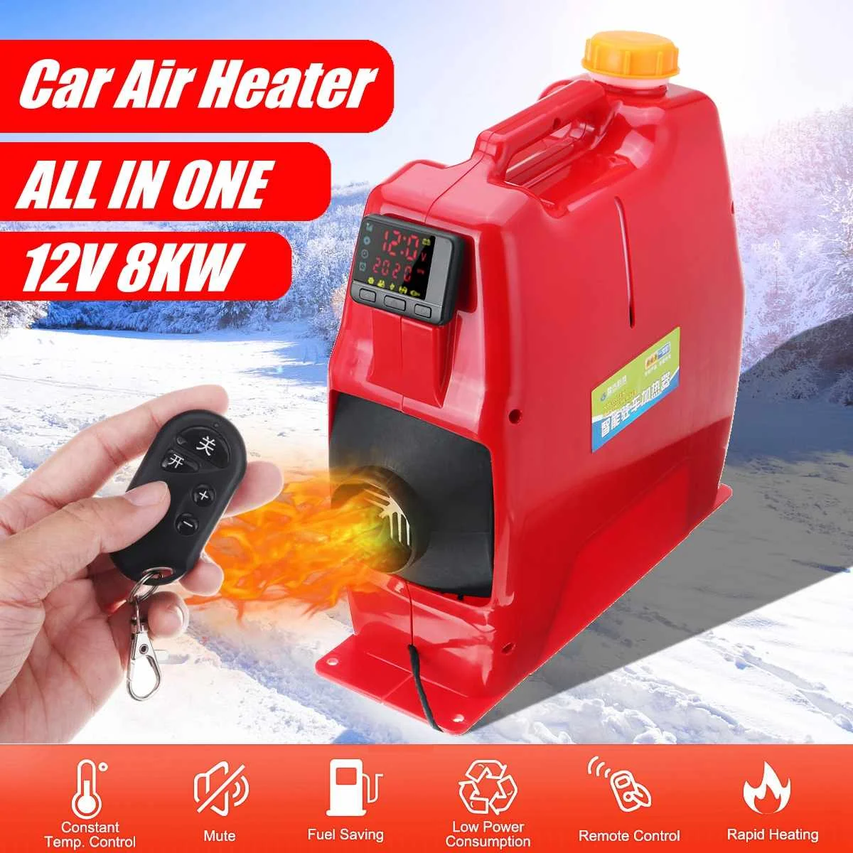 

Car Heater Heating 12V/24V 8kW Air Diesels Heater Parking +New LCD Monitor, Remote Control FOR Car Boat RV Motorhome Trailer
