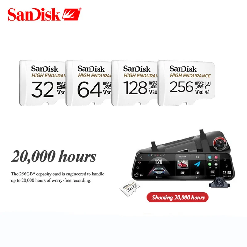 Новый продукт SanDisk выносливость micro SD карта 32 Гб 64 Micro памяти 128 класс 10 U3 V30 SDHC/SDXC