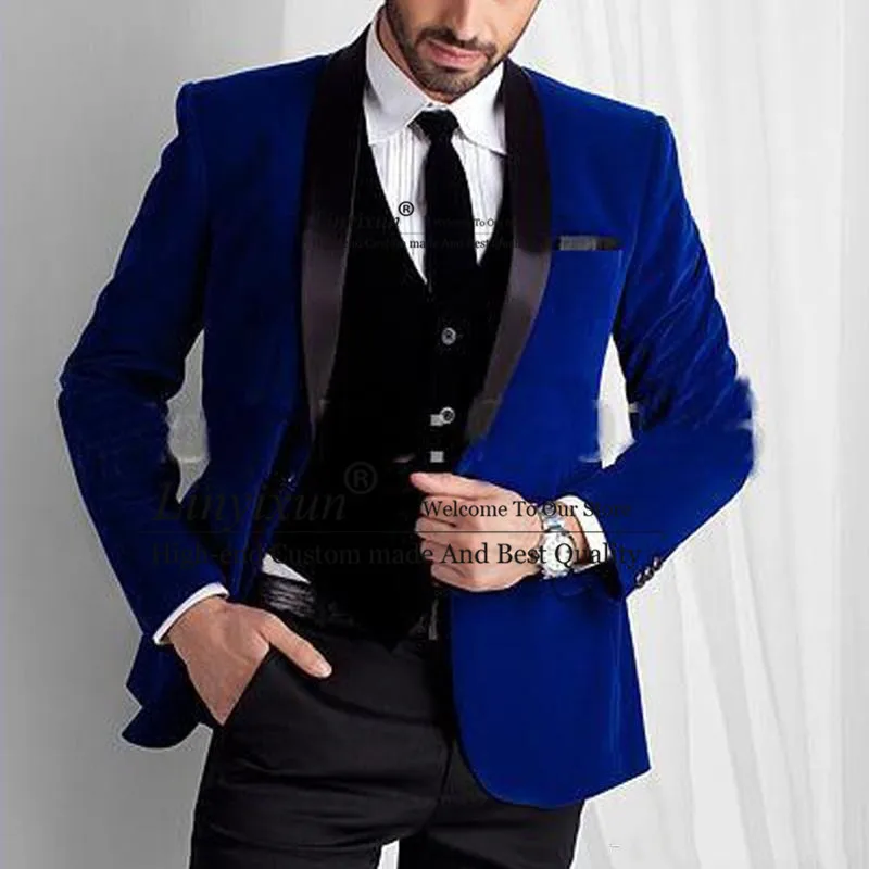 royal blue three piece suit