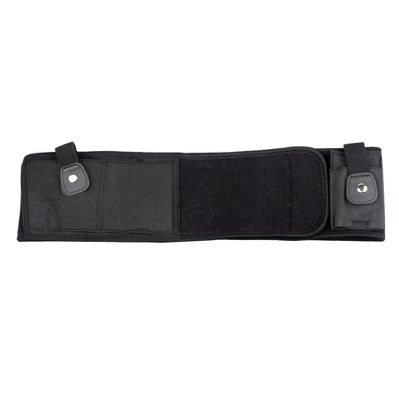 Outdoor Multi-functional Hidden Tactical Waist Bag Holster Velcro Pocket Waist Belt Neoprene Breathable Belly Waistband Black