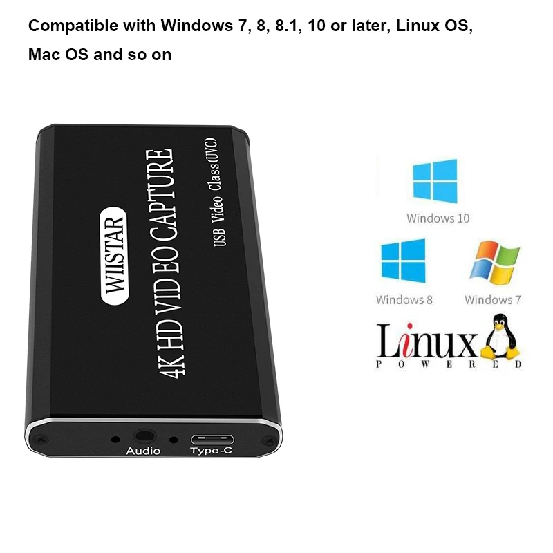 30 кадров HD видео захвата карты 1080p игра без драйвера портативный HDMI к USB tyepe c