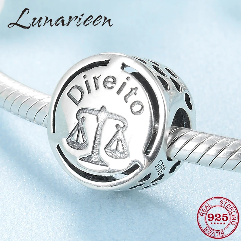 925 пробы серебряного цвета с надписью Law Charm beads Fit Original charms europeu браслеты ювелирные