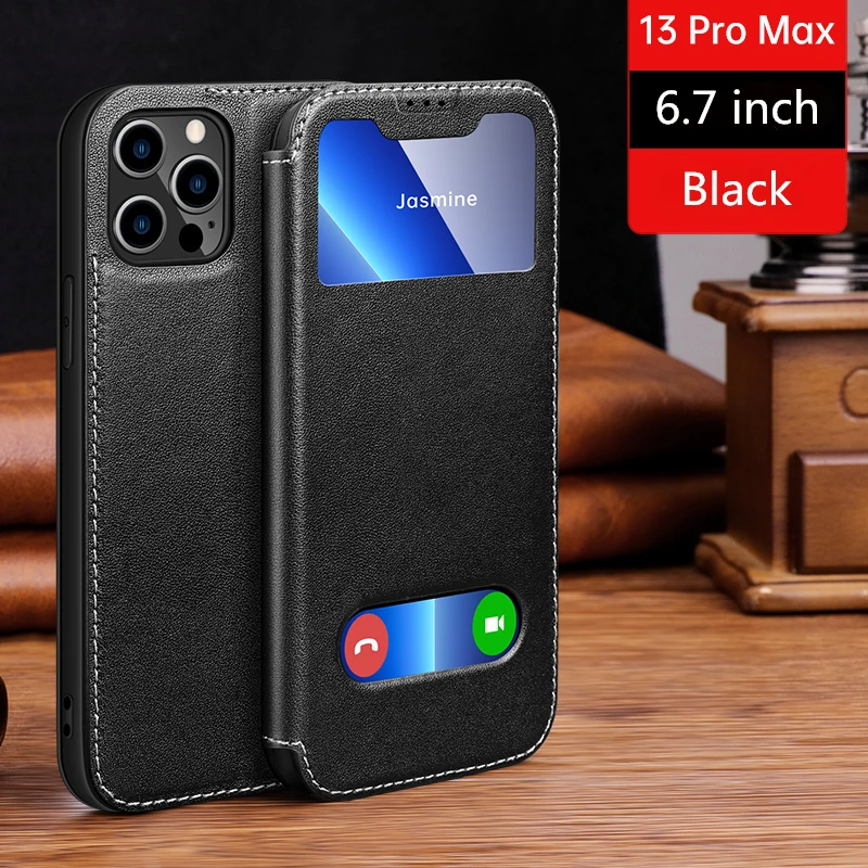 Smart View Window Flip Case for iPhone 16 15 14 13 12 11 Pro Max