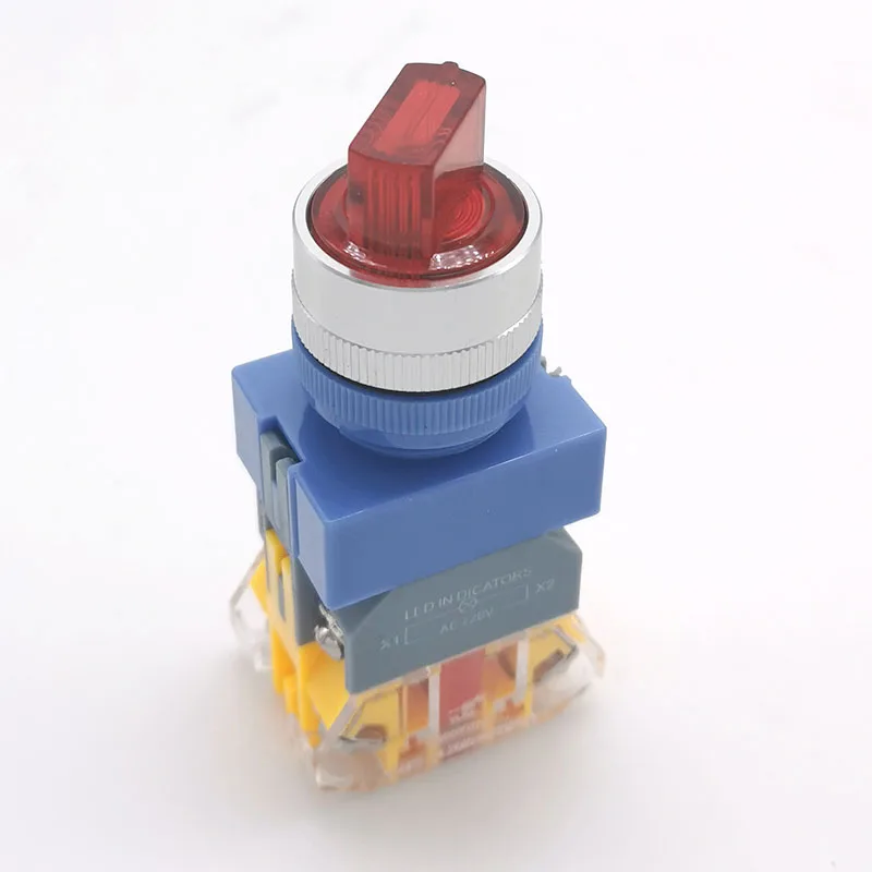 LAY37 поворотный подсветкой 22 мм кнопочный переключатель 2 Позиция 3 поддержание позиции селектор светильник выключатели со светодиодной лампы Y090 LAY7 - Цвет: Красный