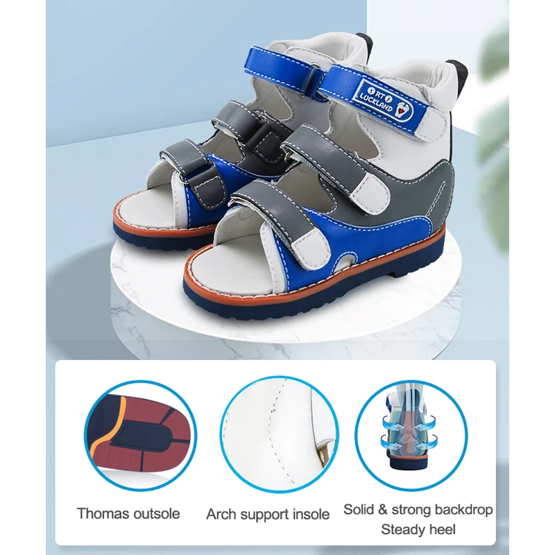 Children Sandals Boys Summer Toddler Orthopedic Flatfeet Shoes For Kids Indoor Outdoor Arch Support Footwear 20Months To 10Year