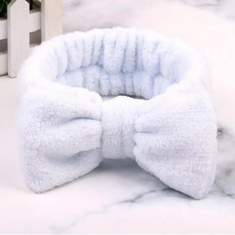 Light blue Женский эластичный бархатный ободок для волос, Одноцветный бантик, Женское кольцо для волос, обруч для головы, повязка для девочек, скрученная повязка для девушек, повязка для макияжа, головной убор - Цвет: Light blue