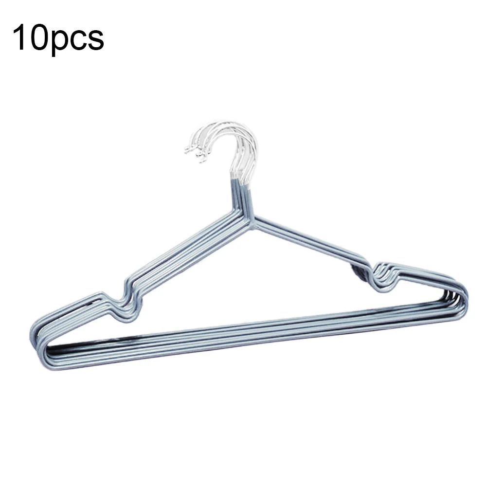 10Pcs Rustproof Stainless Steel Clothes Coat Hanger Wardrobe Closet Drying Rack Organizer Antiskid Clothes Hanger Storage Racks