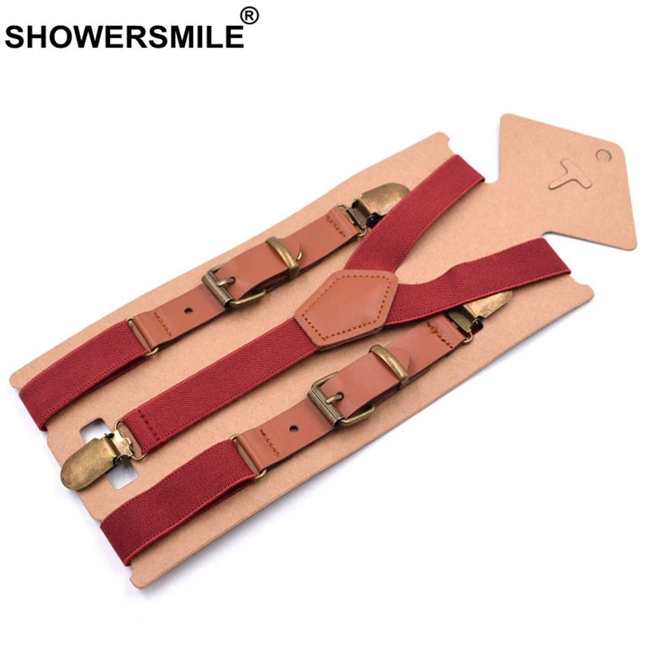 Мужские кожаные подтяжки shouresmile синие мужские для брюк Y Back женские свадебные