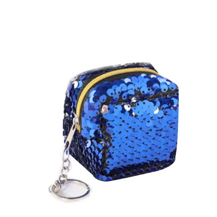 Кошелек бумажник на молнии с блестками, мини Трехмерная сумочка, сумка для девочек, для женщин-B5