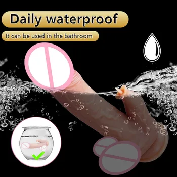 Wireless Heating Dildo Vibrator Telescopic Lick Thick Dildos for Women G Spot Massager Suction Cup Female Masturbators sex shop 4