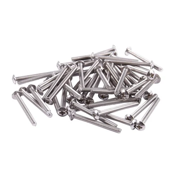 

50 Pcs #6-32 x 1 1/4 Inch Cross Truss Head Bolts Machine Screws Silver