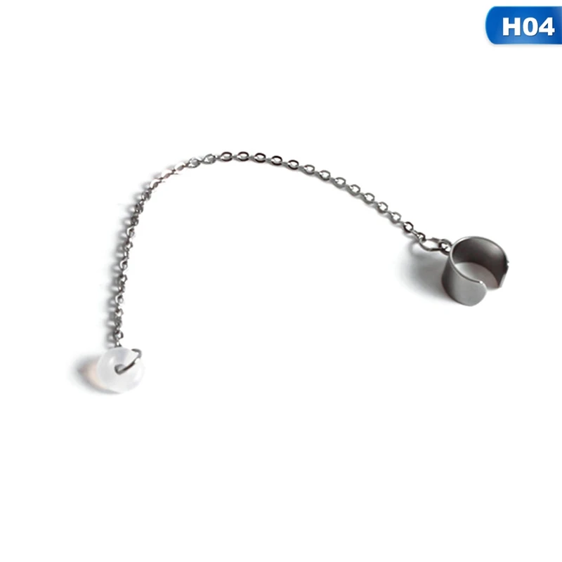 H04 Новые креативные Модные клипсы для ушей для Airpods из нержавеющей стали с серебряной цепочкой, висячие серьги для женщин, ювелирные изделия для ушей - Окраска металла: H04
