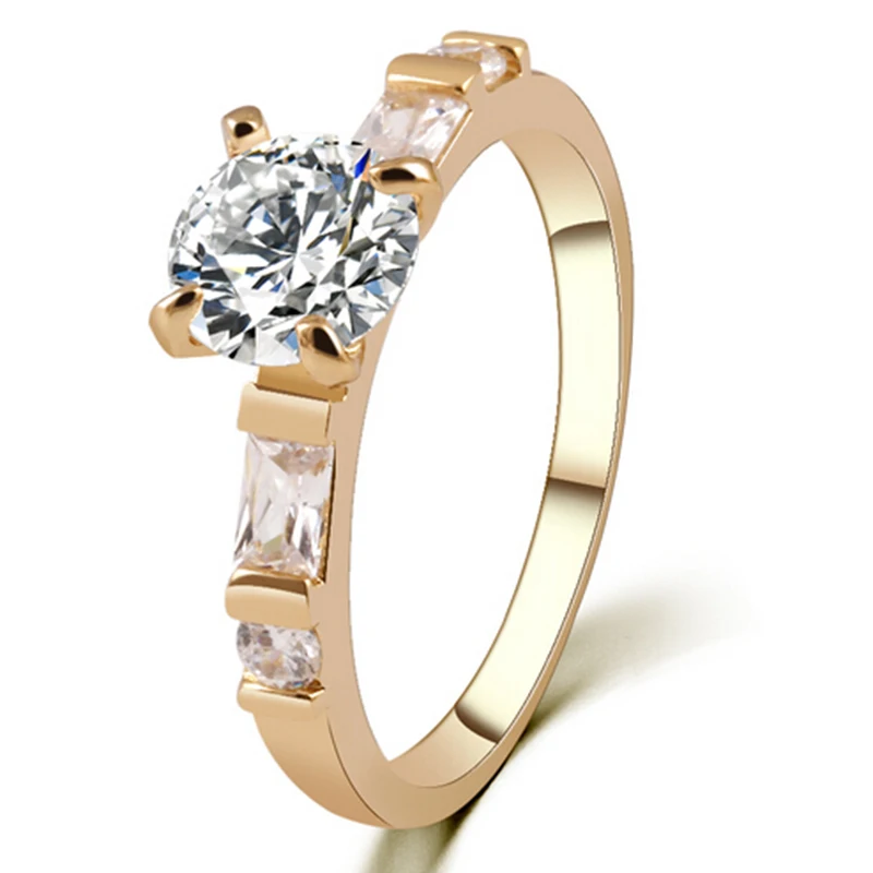 Модные украшения Титан Нержавеющая сталь кольца для Для женщин кольцо Австрийское кольцо с кристаллами золотые Цвет палец ювелирное изделие