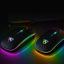 Wireless mouse ultra-thin 2.4g luminous mute switch silent button charging desktop computer universal