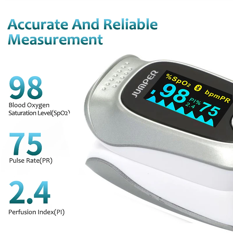 Bluetooth Oximetro De Dedo Pulse Oximeter Blood Saturometro Monitor SPO2 PR Oximetro De Pulso Portable Pulsioximetro +Health APP