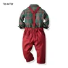Top and Top Toddler Boys Clothing Set Autumn Winter Children Formal Shirt Tops+Suspender Pants 2PCS Suit Kids Christmas Outfits ► Photo 2/6