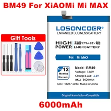 LOSONCOER 6000mAh BM49 Аккумулятор для Xiaomi Mi Max литий-полимерные запасные аккумуляторы для телефонов