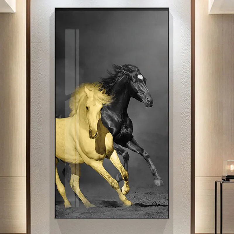 Art Horse Racing Painting Silk Canvas Poster Modern Wall Decor Unframed A532