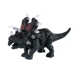 Электронный динозавр Трицератопс игрушечная лампа + звук + прогулки имитированный Динозавр Детская игрушка подарок на день рождения