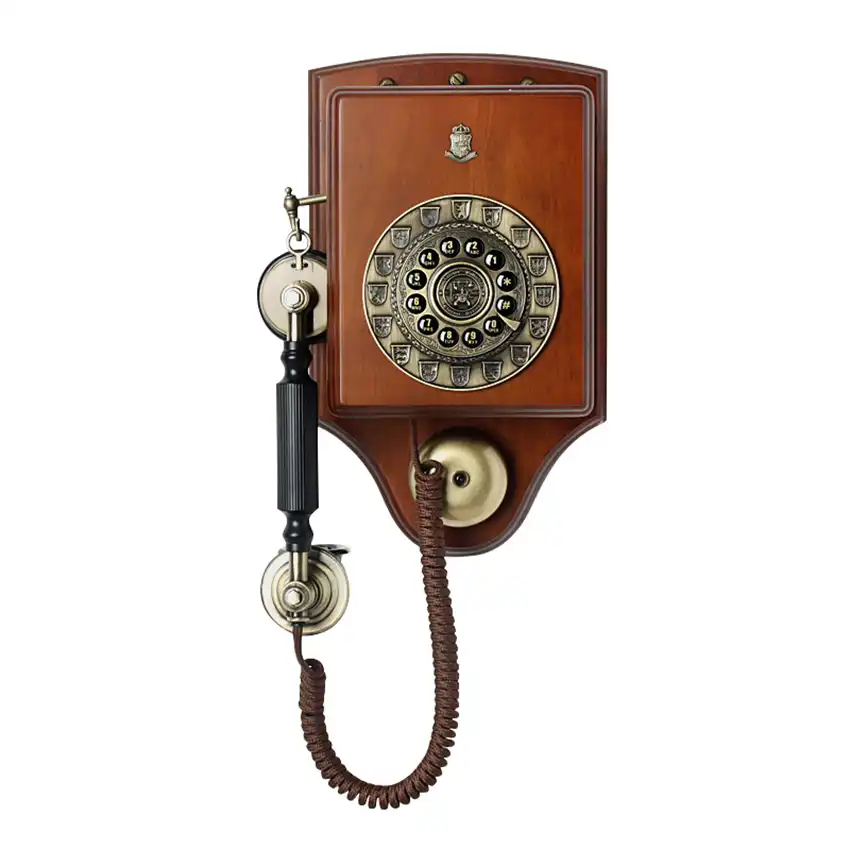 MYYINGBIN Creative Horse Statue Landline Nostalgic Retro Telephone Solid Wood Metal Corded Phone Antique Ornament for Office