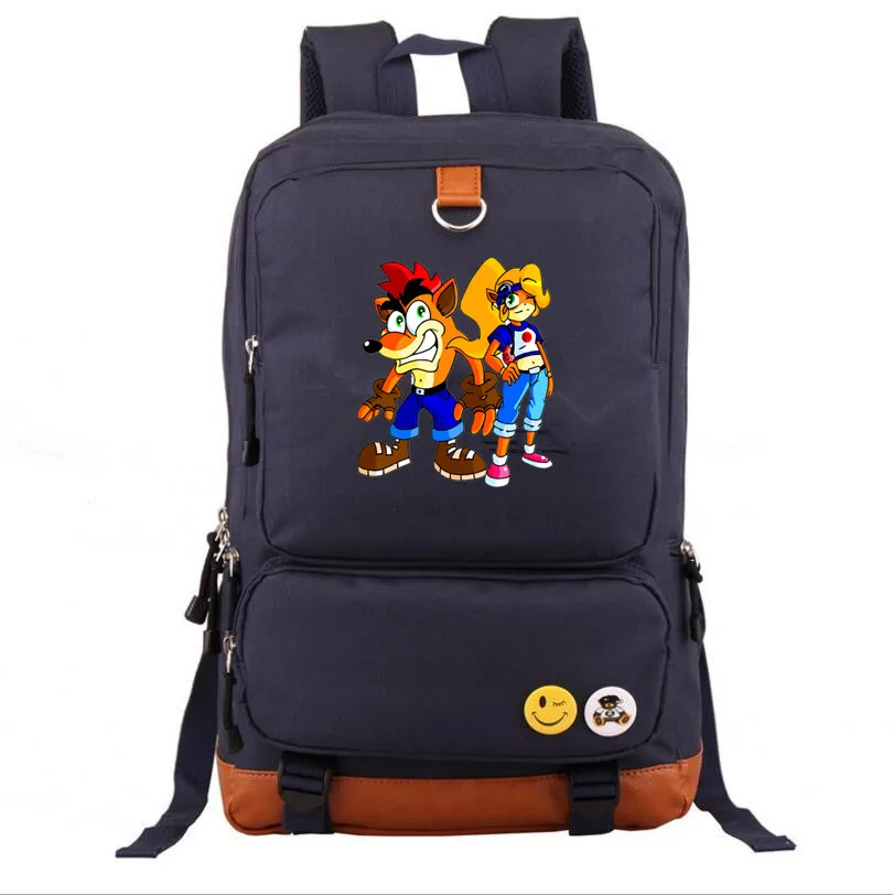 Детская школьная сумка холщовый рюкзак Crash Bandicoot Mochila Студенческая сумка на плечо дорожная сумка для ноутбука рюкзак для подростков - Цвет: 12