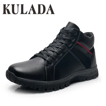 

KULADA Top Quality Boots Men Thick fur Warm Winter Shoes Outdoor Activity Sneakers Boots Men Zipper Boots Men Waterproof Boos