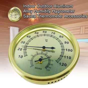 

Inductive Pointer Accurate Modern Aluminum Alloy Indoor Outdoor Dial Sauna Thermometer Humidity Hygrometer Wall Mounted