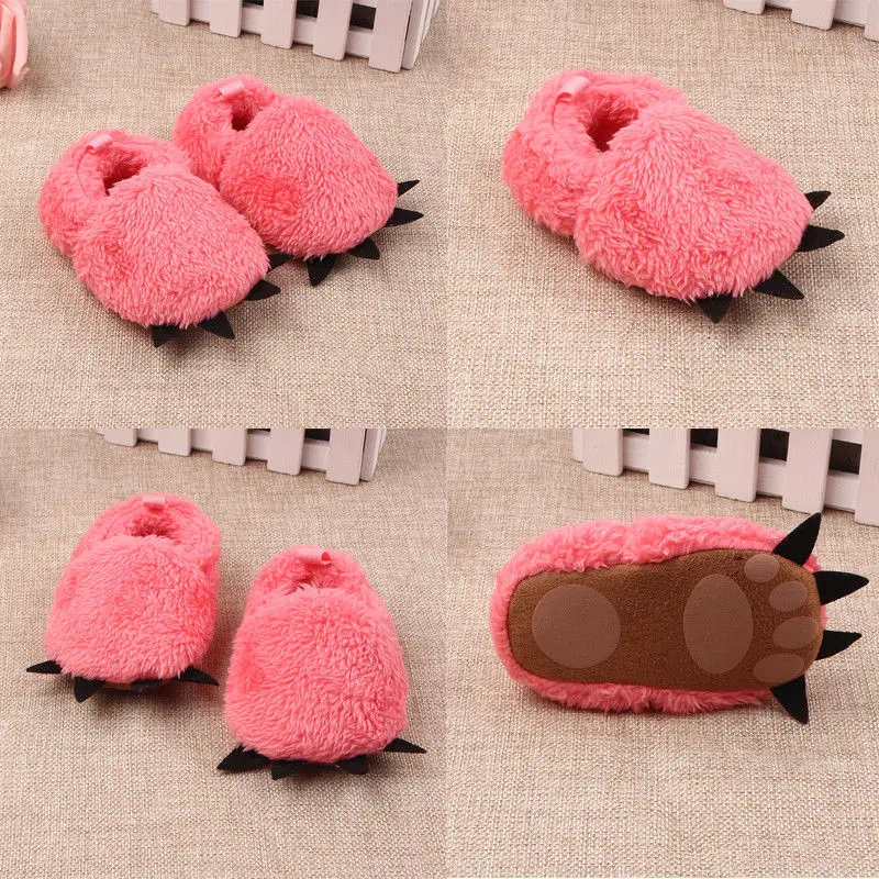 Newborn Baby Boys Girls First Walkers Anti-Slip Winter Warm Toddler Animal Foot Baby Shoes Booties Slippers Soft Sole Crib Shoes