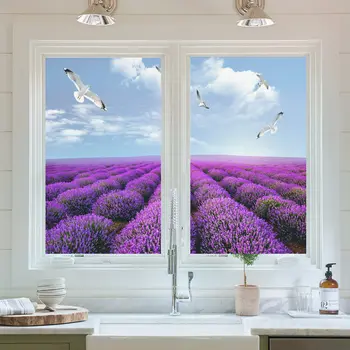 

Electrostatic glass film bathroom toilet bedroom sliding door living room balcony frosted simple decorative glass sticker