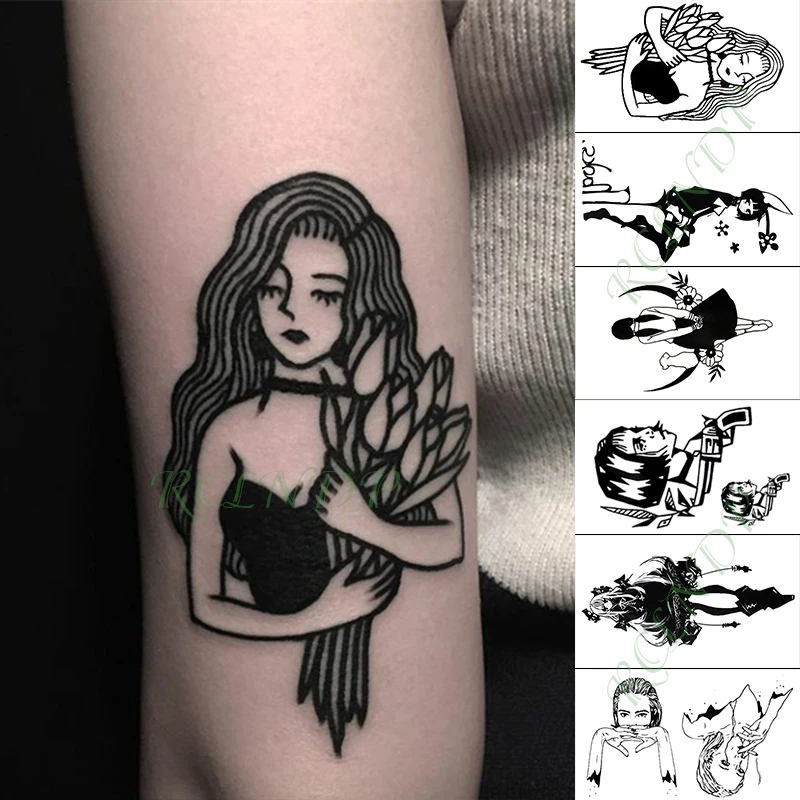 Водостойкая временная татуировка наклейка отряд самоубийц сексуальная девушка Харли Квинн поддельные тату Рука флэш-тату для детей мужчин и женщин