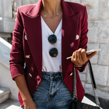 

Fashion Women Ladies Slim Casual Blazer Jacket Top Outwear Long Sleeve Button Career Formal Tunic Coat Cardigan