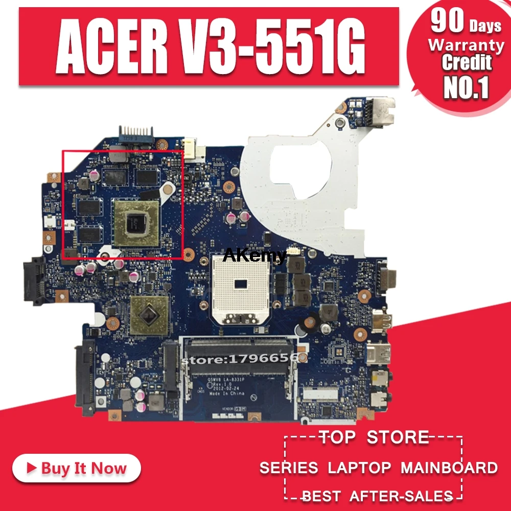 

NBC1811001 Q5WV8 LA-8331P motherboard For acer aspire V3-551G V3-551 laptop motherboard DDR3 Radeon HD 7670M original test