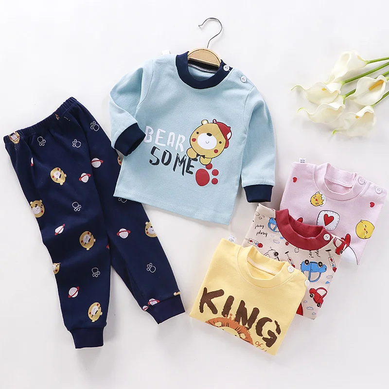 Baby Pajamas Kids Clothing Sets Baby Clothes Children's Set Newborn Boys Girls Cartoon Sleepwear Children Autunm Underwear