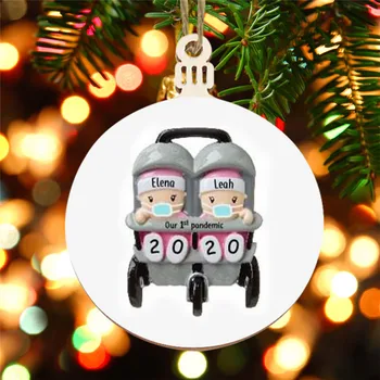 

Christmas Wooden Pendent Baby Stroller Pattern Decoration Christmas Tree Pendant Ornament MYDING