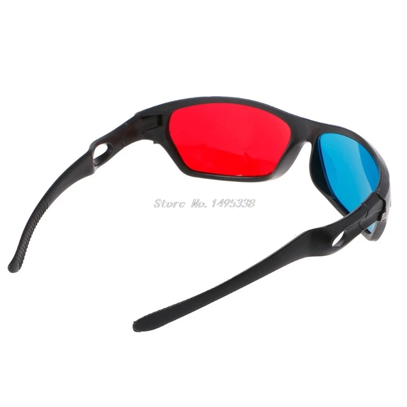 OOTDTY Universal White Frame Red Blue Anaglyph 3D Glasses For Movie Game DVD Video TV Whosale&Dropship