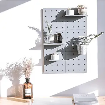 

Stylish Plastic Peg Board Wall-mounted Storage Shelf Kitchen Home Decoration