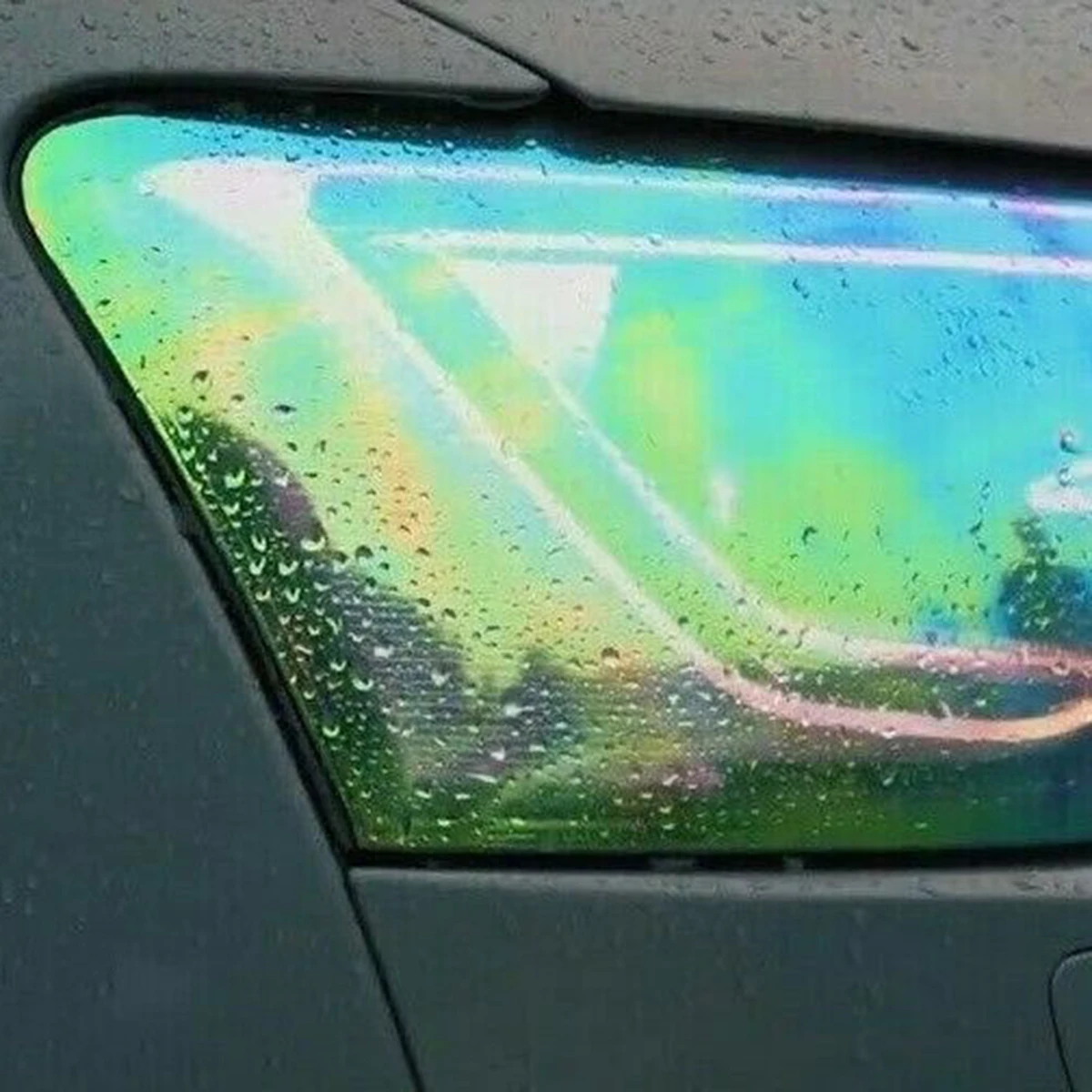 Mayitr 1pc 100x30cm Car Headlight Film Transparent Hologram Tint Film Chameleon Oil Slick Stickers for Car Light Decoration