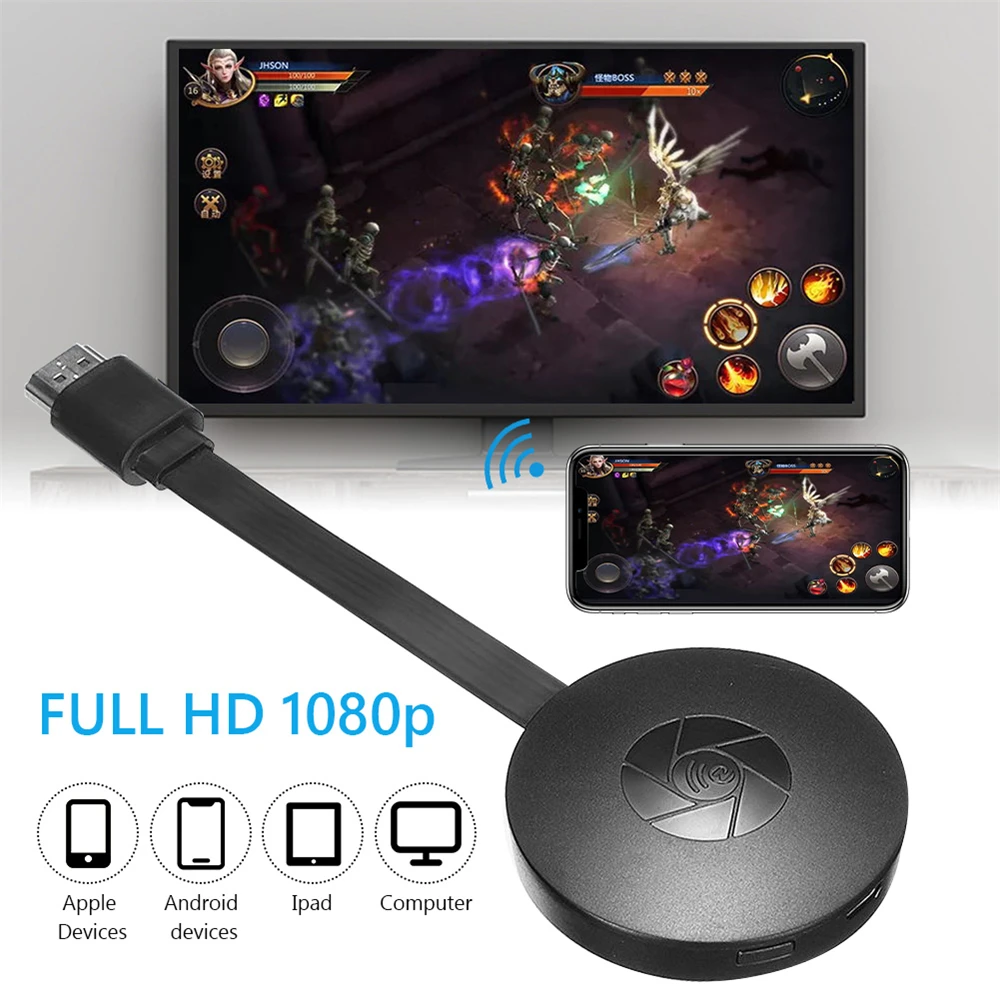 Dongle Sans Fil 4K Miracast/Airplay - Connecte Ton IPhone, Android Ou Mac à Ta TV Ou Projecteur En WiFi