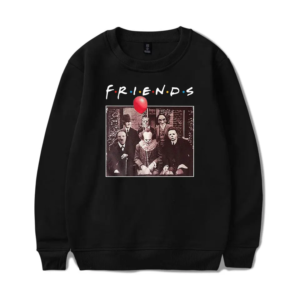 

Halloween Horror Friends Print Sweatshirt Women Men Pennywise Michael Myers Jason Voorhees Pullover Autumn Winter New CoupleWear