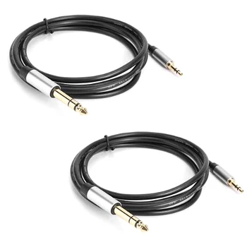 

2 Pcs 6FT 1/4 Inch Male to 1/8 Inch 3.5mm Male to Male Stereo o Cable for Headphone Guitar Amplifier