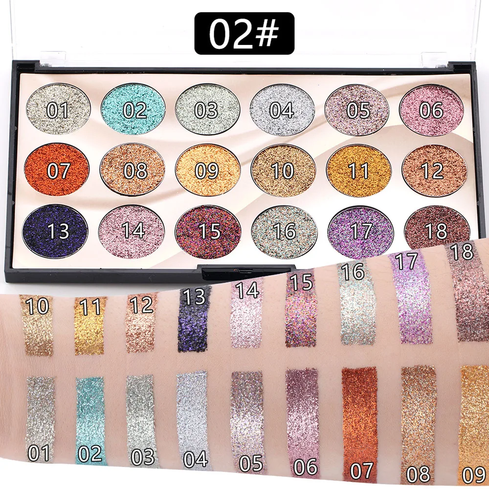 18 цветов блестящие тени Pallete глянцевые блестящие тени для век жемчужные тени для век поднос для губ макияж для глаз Косметика с блестками